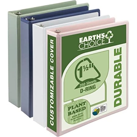 Davenport 1.5 in. Biobased Durable D-Ring View Binder, 4PK DA3448133